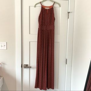 Loft chevron sleeveless maxi dress